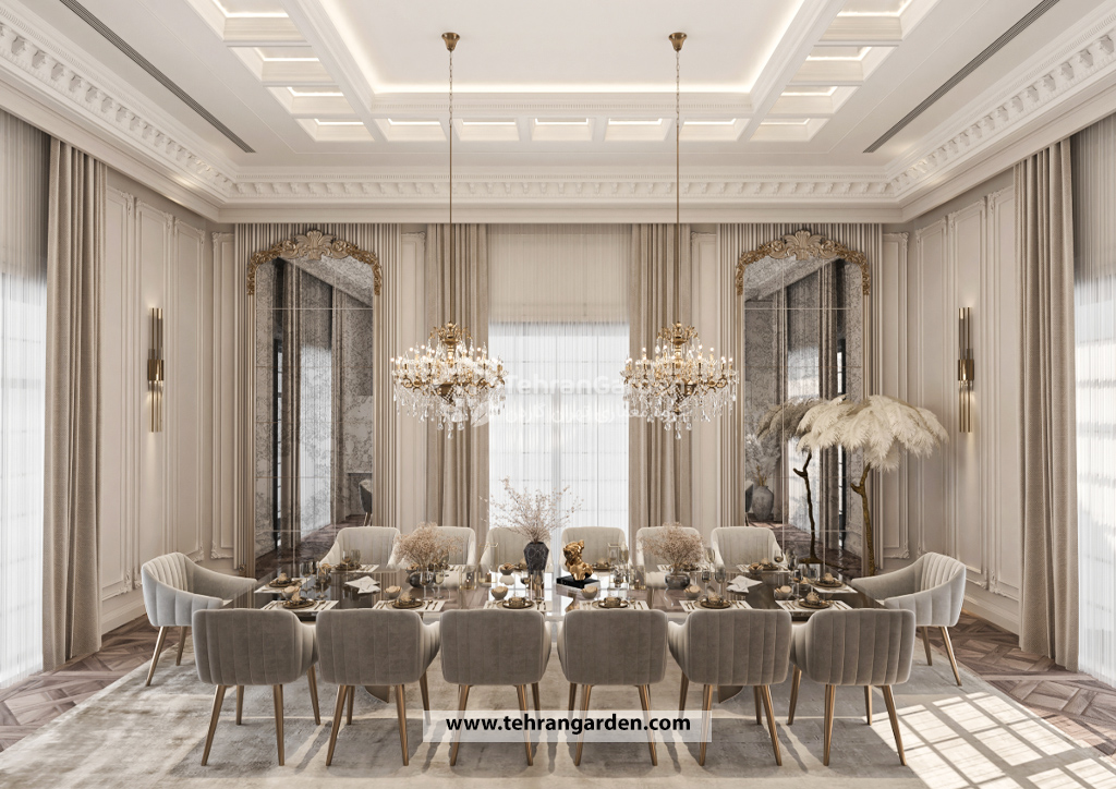 تصميم الديكور الداخلي للفيلا الكلاسيكية