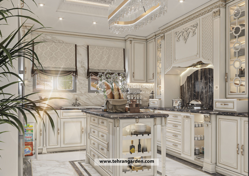 تصميم داخلي كلاسيكي للمطبخ