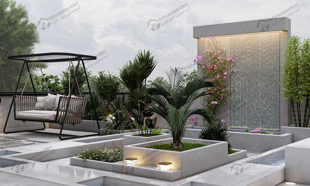 تصميم حديقة السطح