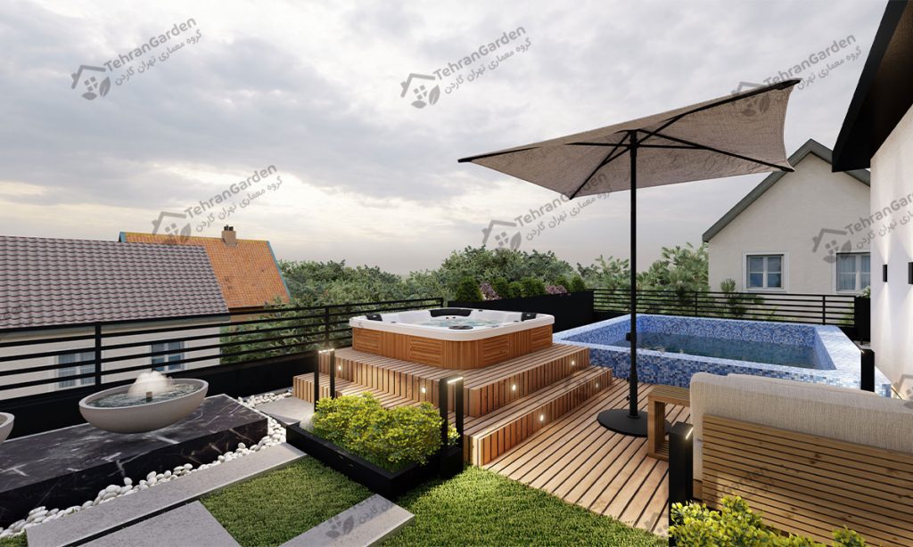 تصميم حديقة السطح