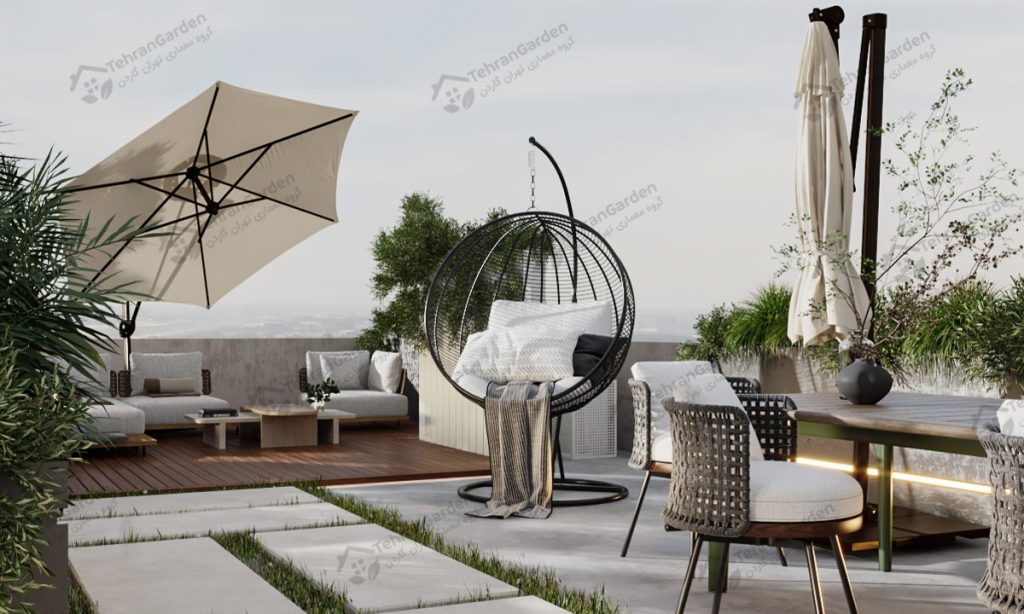 تصميم حديقة السطح
