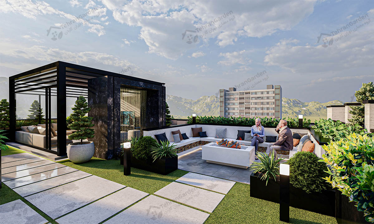 خطوات تنفيذ تصميم حديقة السطح