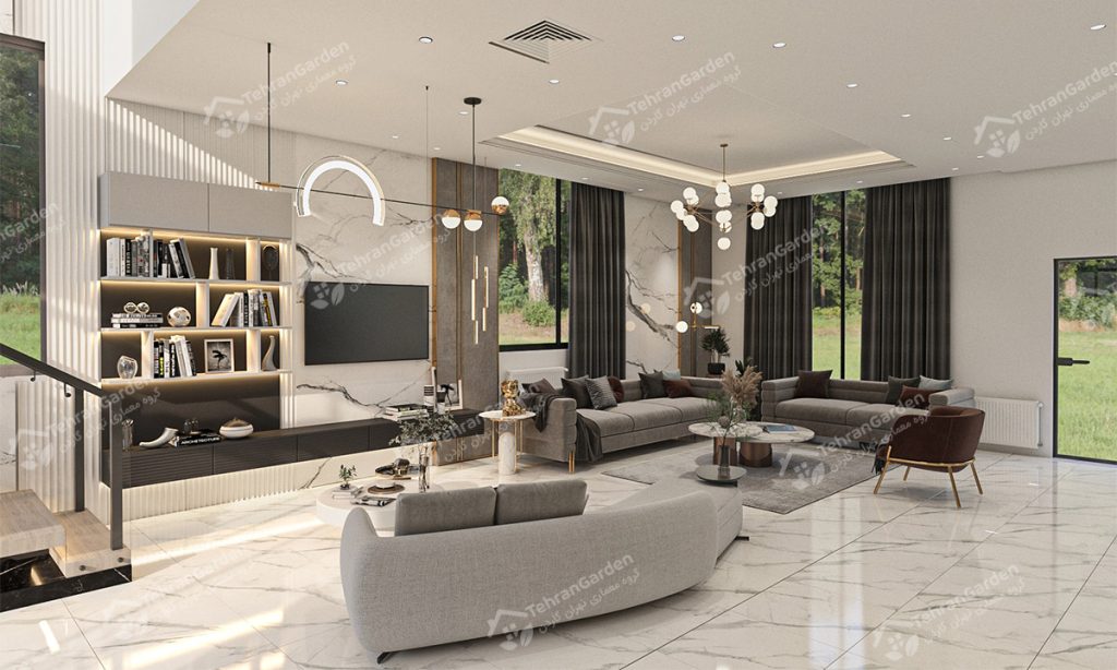 تصميم داخلي لغرفة المعيشة