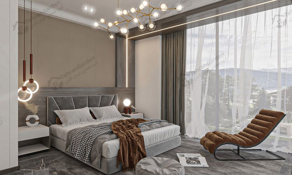 تصميم داخلي لغرفة نوم فيلا