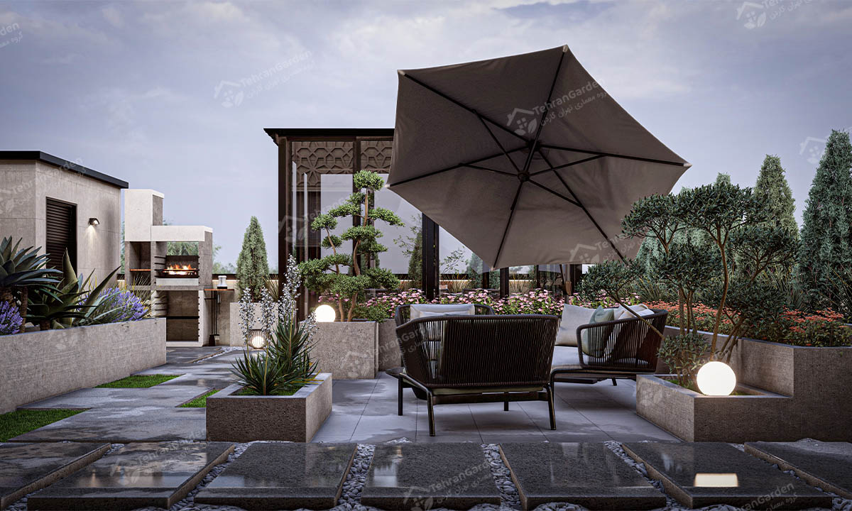 تصميم حديقة السطح في تهران